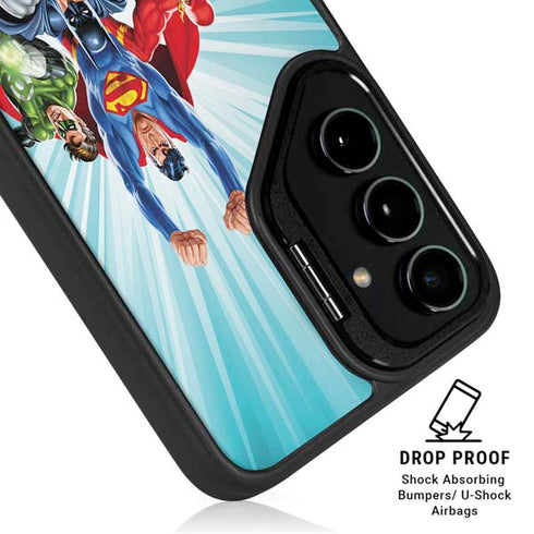 Justice League Team Power Up Galaxy S24 FE Kickstand Case